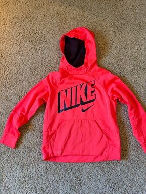 Nike Kids Hot Pink Hoodie with Black Logo